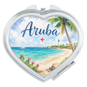 Aruba Dutch Caribbean Island travel souvenir  Compact Mirror