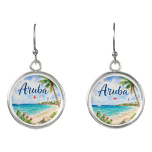 Aruba Dutch Caribbean Island travel souvenir Earrings