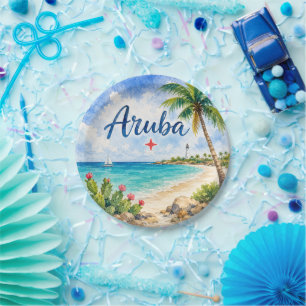 Aruba Dutch Caribbean Island travel souvenir Paper Plates