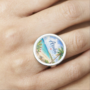 Aruba Dutch Caribbean Island travel souvenir  Ring