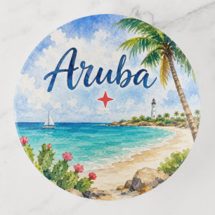 Aruba Dutch Caribbean Island travel souvenir Trinket Tray