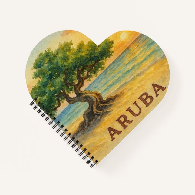 Aruba Eagle Beach Divi Tree Golden Hour Notebook (Front)