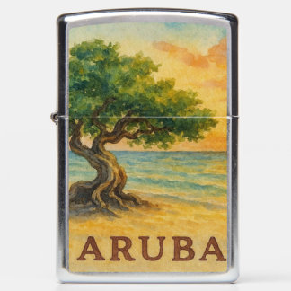 Aruba Eagle Beach Divi Tree Golden Hour Zippo Lighter