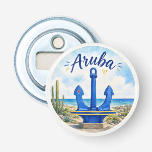 Aruba flag anchor Caribbean island travel souvenir Bottle Opener