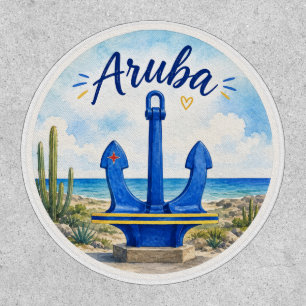 Aruba flag anchor Caribbean island travel souvenir Patch
