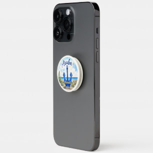 Aruba flag anchor Caribbean island travel souvenir PopSocket