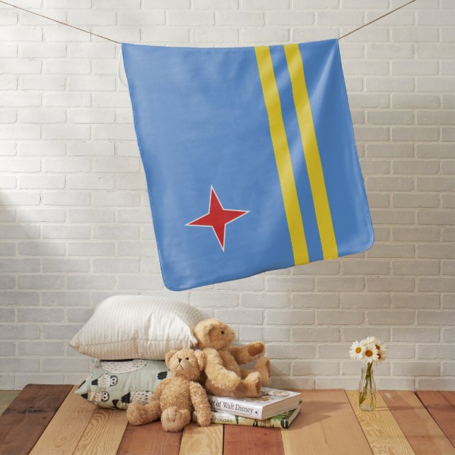 Aruba flag baby blanket (In Situ)