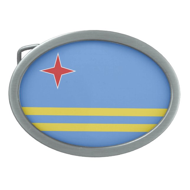 Aruba flag belt buckle (Front)