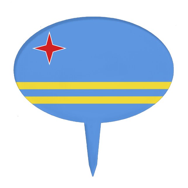 Aruba flag cake topper (Front)