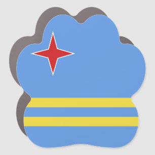Aruba flag car magnet