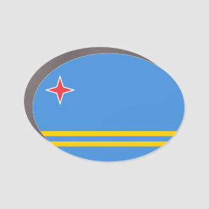 Aruba flag car magnet