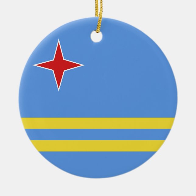 Aruba flag ceramic ornament (Front)