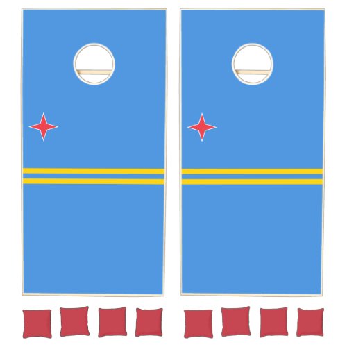 Aruba flag Cornhole Set