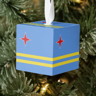 Aruba flag cube ornament