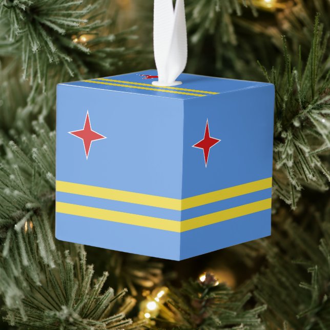 Aruba flag cube ornament (Tree)