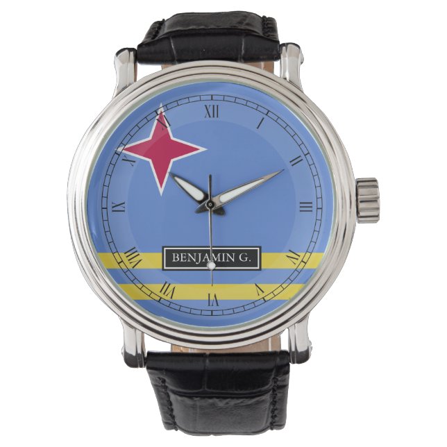Aruba Flag Custom Name Watch (Front)