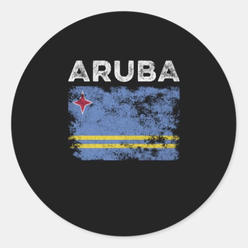 Aruba Flag Distressed _ Aruban Flag Classic Round Sticker