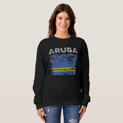 Aruba Flag Distressed _ Aruban Flag Sweatshirt