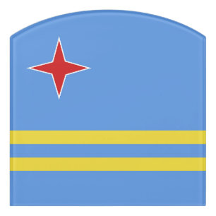 Aruba flag door sign