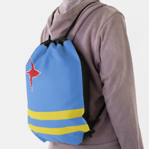 Aruba flag drawstring bag