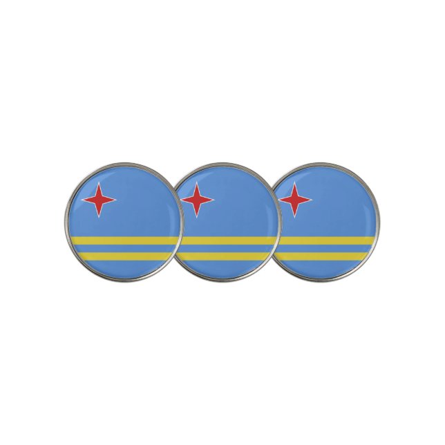 Aruba flag golf ball marker (3 Up)