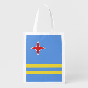 Aruba flag grocery bag