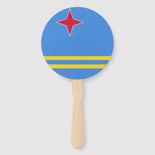 Aruba Flag Hand Fan (Front)