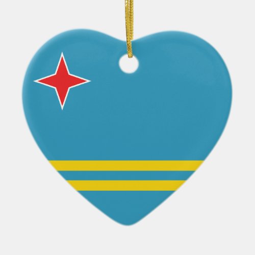 Aruba Flag Heart Ornament