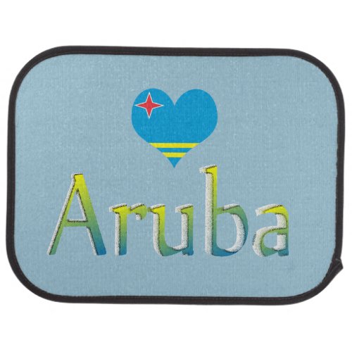 Aruba flag in heart shape with Aruba text Car Floor Mat