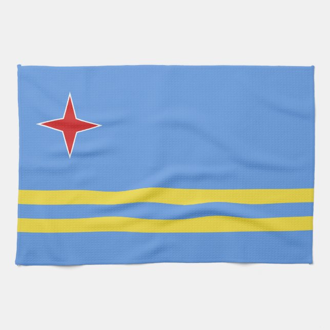 Aruba flag kitchen towel (Horizontal)