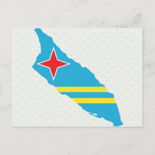 Aruba Flag Map full size Postcard