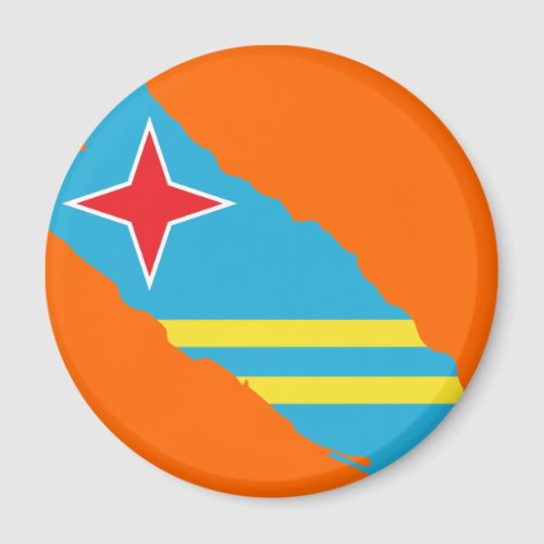 Aruba flag map magnet