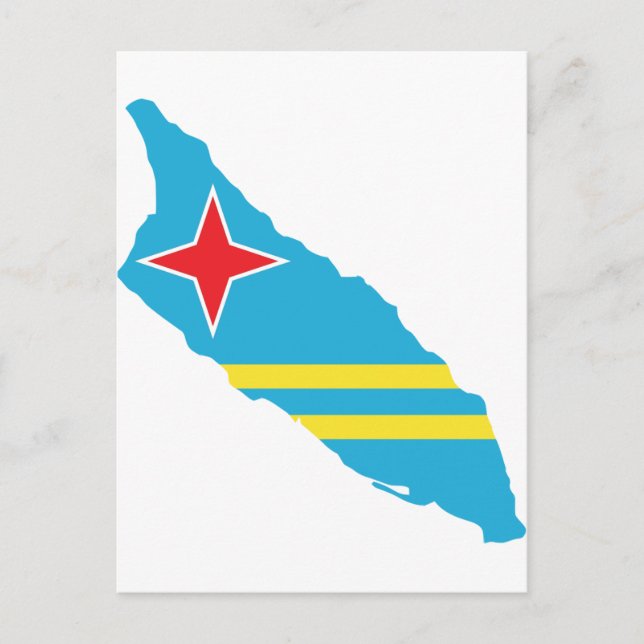 Aruba flag map postcard (Front)