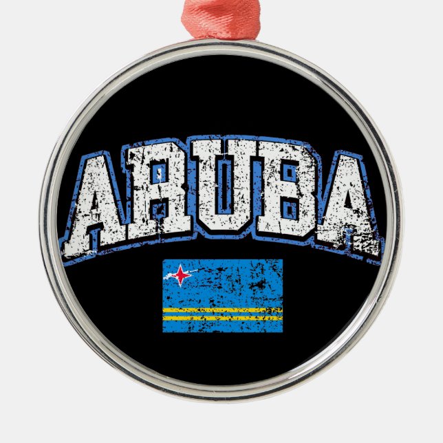 Aruba Flag Metal Ornament (Front)
