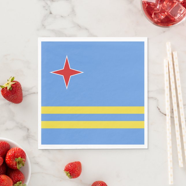 Aruba flag napkins (Insitu)