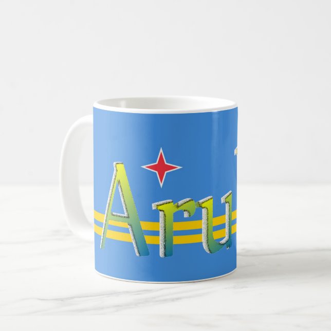 Aruba Flag Patriotic gift Coffee Mug (Front Left)