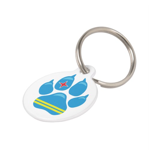 Aruba Flag PAW Dog ID Tag