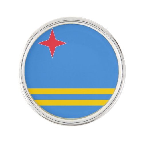 Aruba flag Planet Jill Round Lapel Pin