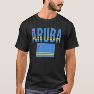 Aruba Flag Pride Caribbean Island Vacation Long Sl T-Shirt