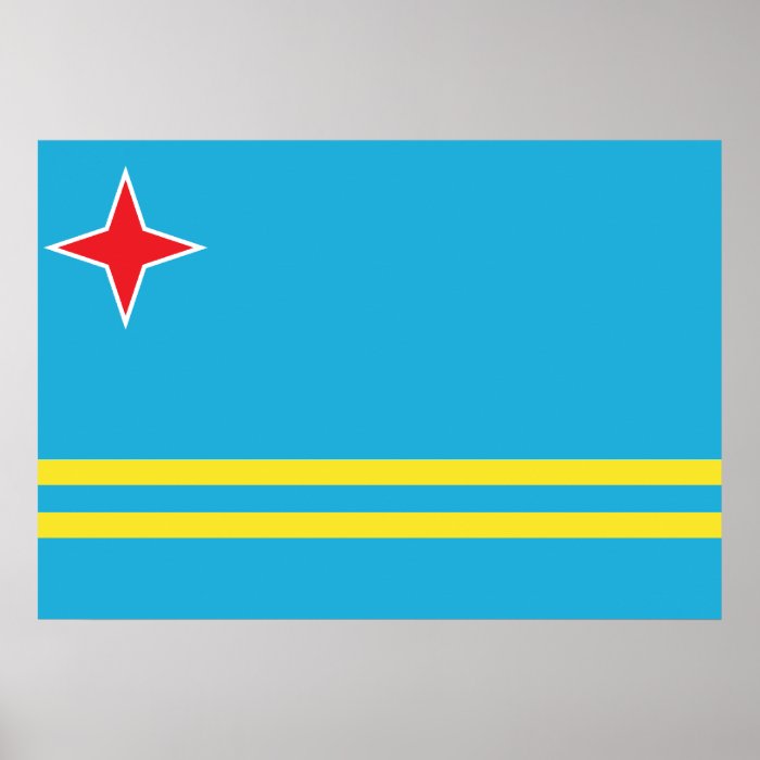 Aruba Flag Print