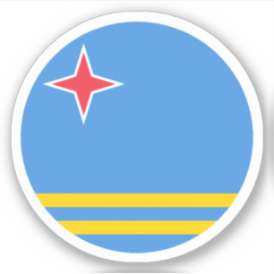 Aruba Flag Round Sticker