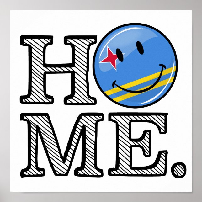 Aruba Flag Smiling House Warmer Poster (Front)