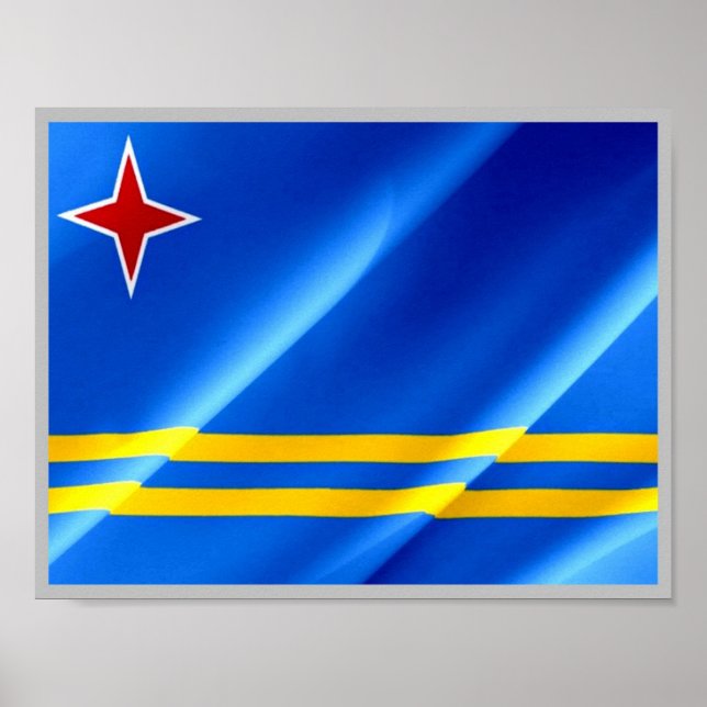 Aruba - Flag Waving - Poster (Front)