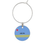 Aruba Flag Wine Charm Travel Charm
