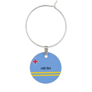 Aruba Flag Wine Charm Travel Charm
