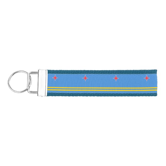 Aruba flag Wrist Keychain (Keys on Left)