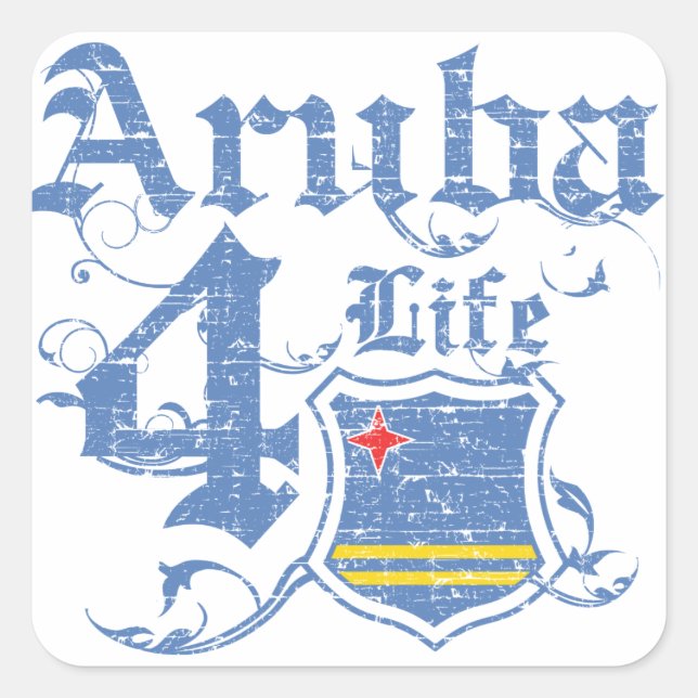 Aruba for life square sticker (Front)
