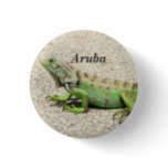 Aruba Green Iguana Pinback Button