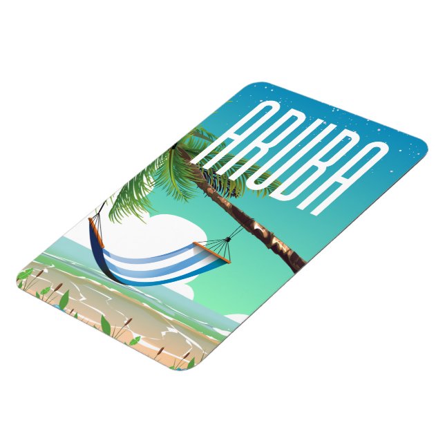Aruba Hammock beach travel poster Magnet (Left Side)