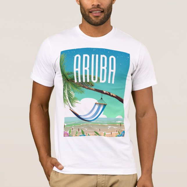 Aruba Hammock beach travel poster T-Shirt (Front)